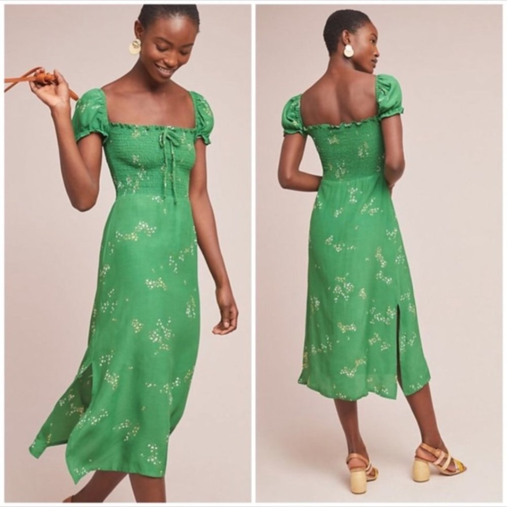 Faithfull The Brand Green Myrtille Castillo Dress